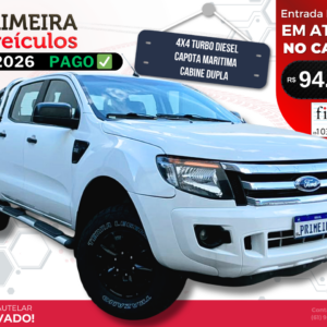 Ford Ranger XLS CD 4X4 2014/15 - Tração 4x4 com Cabine Dupla e Pneus NOVOS