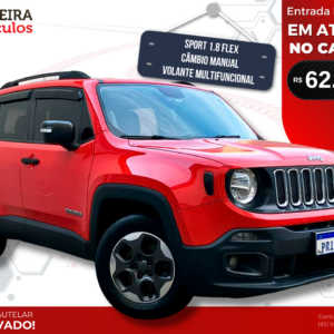Jeep Renegade Sport 1.8 Flex 2016/16 - Câmbio Manual com Laudo 100% Aprovado e Chave Reserva