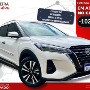 Nissan Kicks Exclusive CVT 2021/22 - Versão Top de Linha, com Multimídia e Estepe ZERO KM - 100% Revisado em Autorizada e Rodado Somente em Brasília
