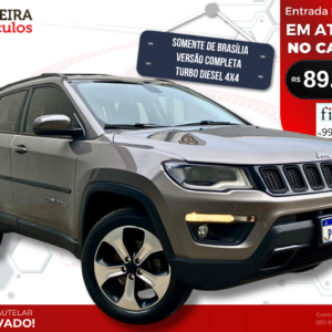 Jeep Compass Longitude 2.0 4x4 2017/18 - Turbo Diesel com Câmbio Automático e Rodado Somente em Brasília