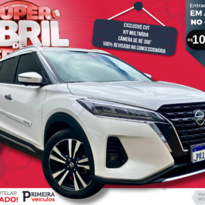 Nissan Kicks Exclusive CVT 2021/22 - Versão Top de Linha, com Multimídia e Estepe ZERO KM - 100% Revisado em Autorizada e Rodado Somente em Brasília