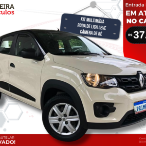 Renault Kwid Zen 1.0 2020/21 - Completão, Com manual e Chave Reserva. Renault Kwid na versão Zen 1.0 com Câmbio Manual, Carro na Cor Bege.
