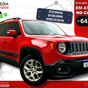 Jeep Renegade versão Longitude, modelo 2016/16 com motor 1.8 Flex e tração 4x2.